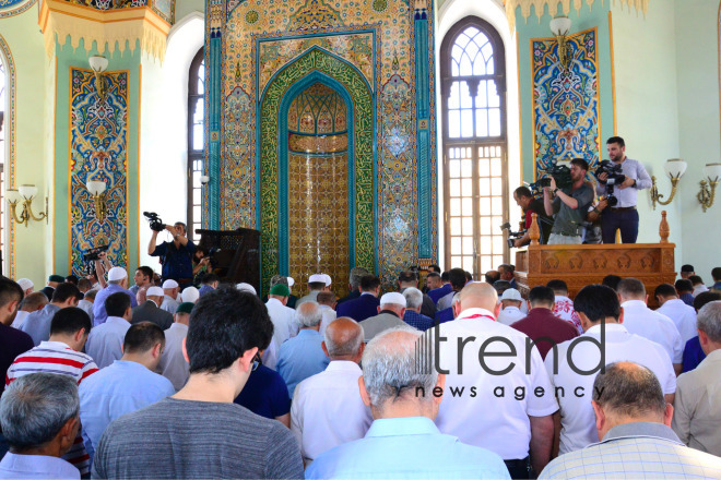 Eid prayer performed in all mosques in Azerbaijan on occasion of Ramadan holiday  Azerbaijan, Baku, June 15, 2018